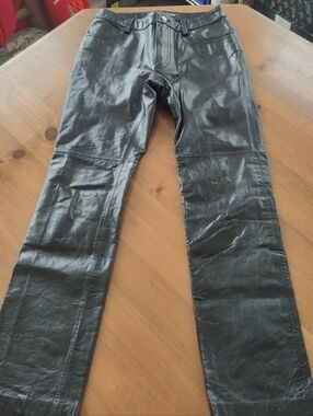 Vintage Y2K Gap Black Leather Bootcut Pants Size 4